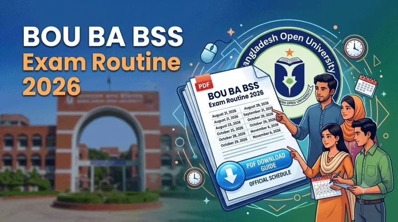 BOU BA BSS Exam Routine 2026 PDF Download (Official Schedule)
