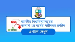 NU Honours 2nd year exam routine 2025 অনার্স ২য় বর্ষের পরীক্ষার রুটিন